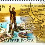 Hungarian postage stamp depicting one of the Seven Wonders of the World